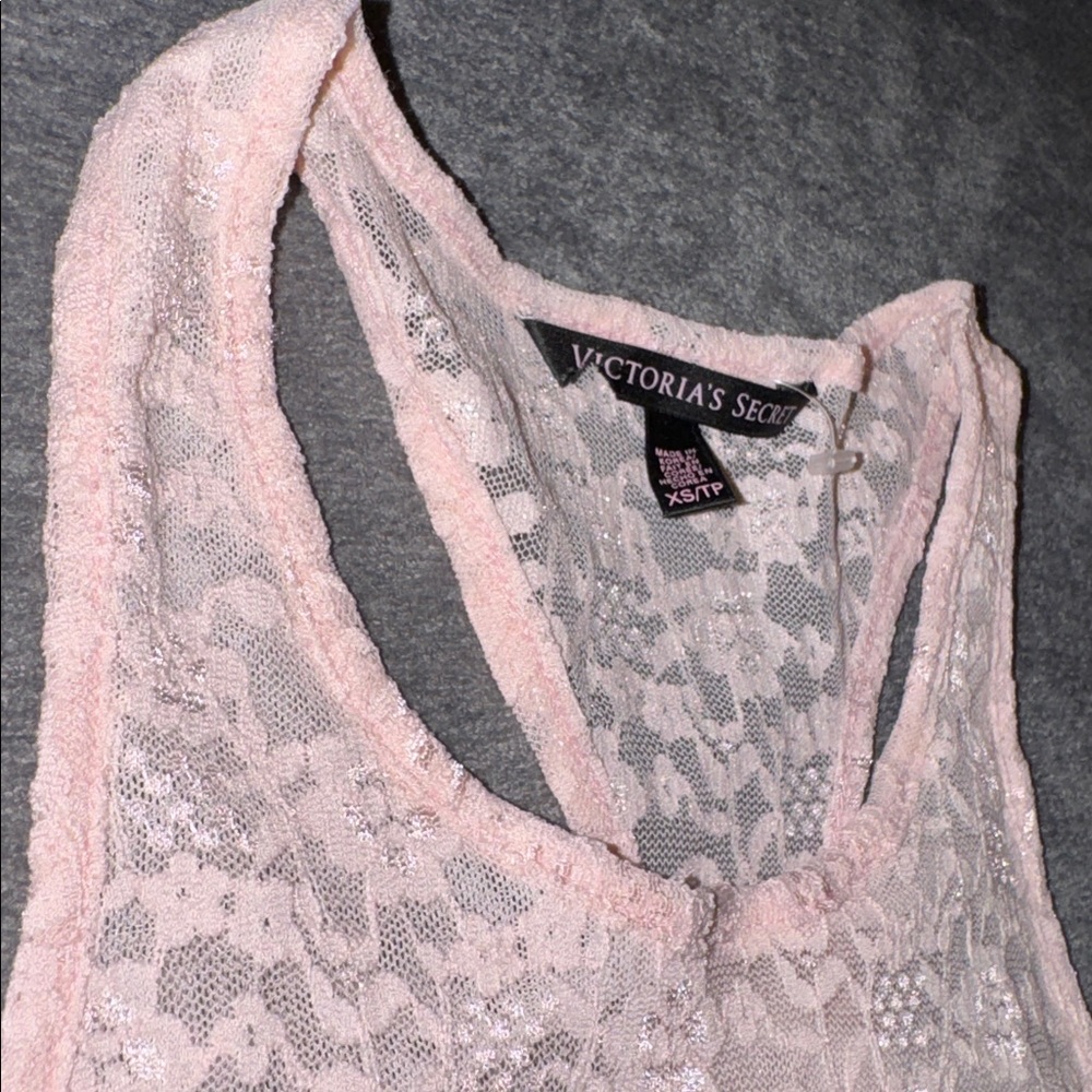 Victoria’s Secret- NWOT Light Pink Lace Tank Top Size XS - Picture 8 of 14